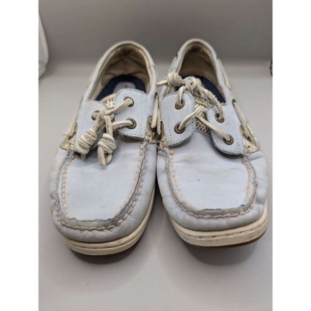Sperry Top-Sider Women's 8.5 Blue Mesh & Nubuck Leather Boat Shoes Slip On Flats